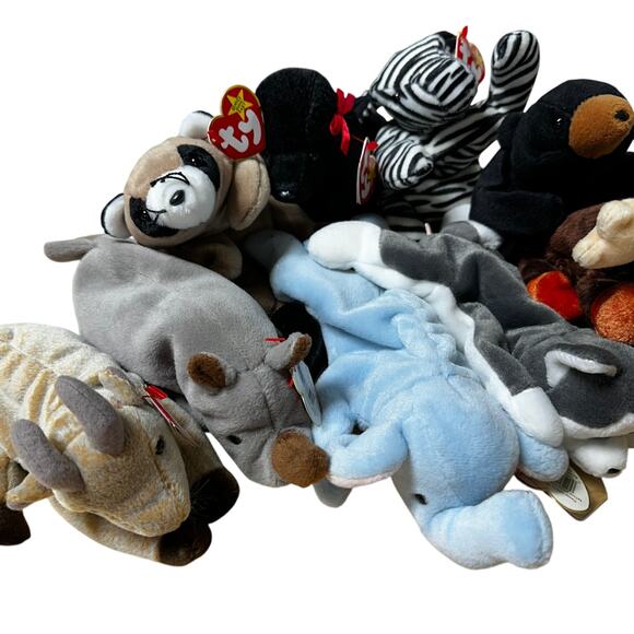 Ty Beanie Baby Lot of 12 Mixed Animals with Hanging Tags Excellent Condition - Picture 12 of 12